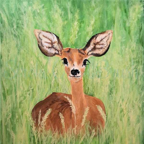 Jasmina the Kudu Original Painting 12x12" - Image 2