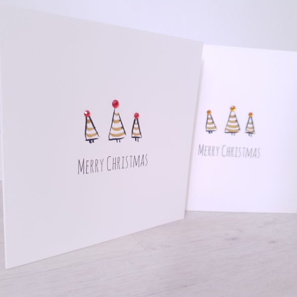 Christmas Tree embellished hand finished Greetings cards (5 Pack) - Image 4