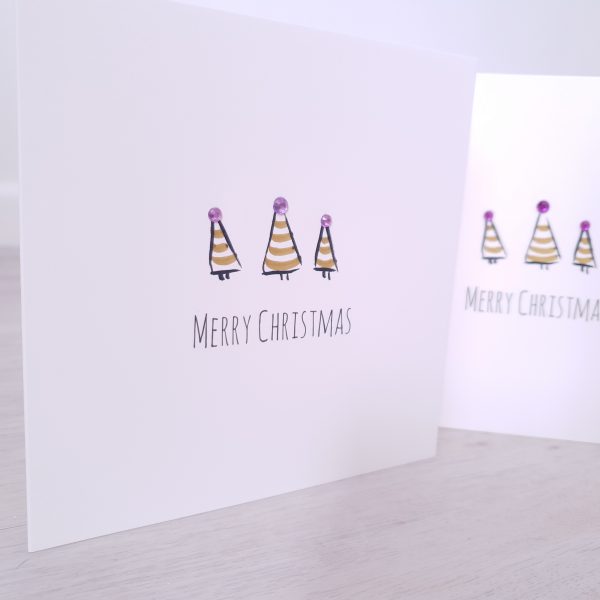Christmas Tree embellished hand finished Greetings cards (5 Pack) - Image 8