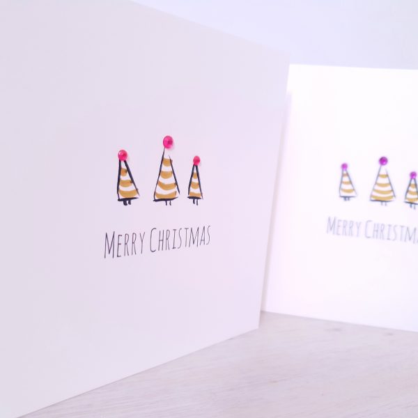Christmas Tree embellished hand finished Greetings cards (5 Pack) - Image 6