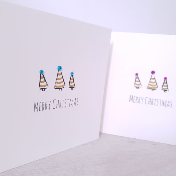 Christmas Tree embellished hand finished Greetings cards (5 Pack) - Image 3