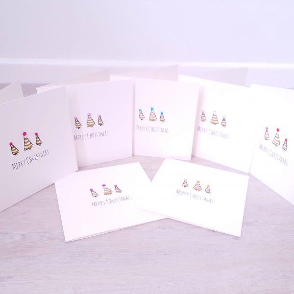 Christmas Tree embellished hand finished Greetings cards (5 Pack) - Image 2