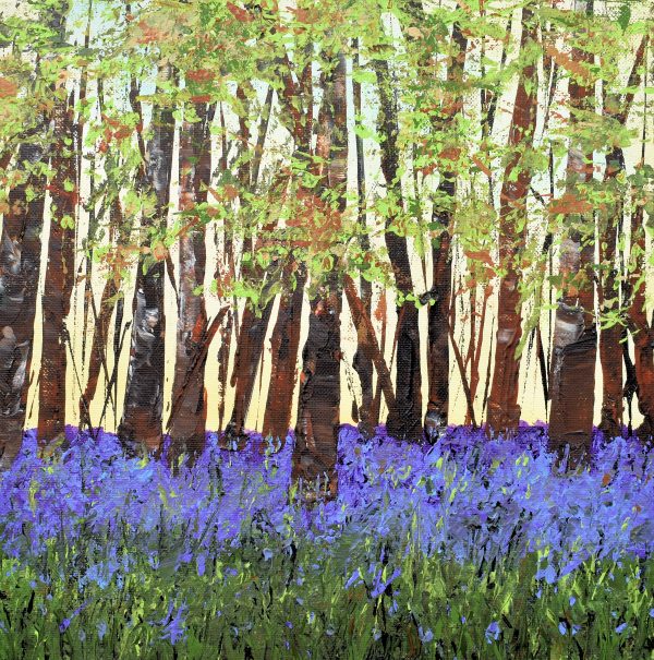 Bluebell Carpet Original Painting 12x12" - Image 2
