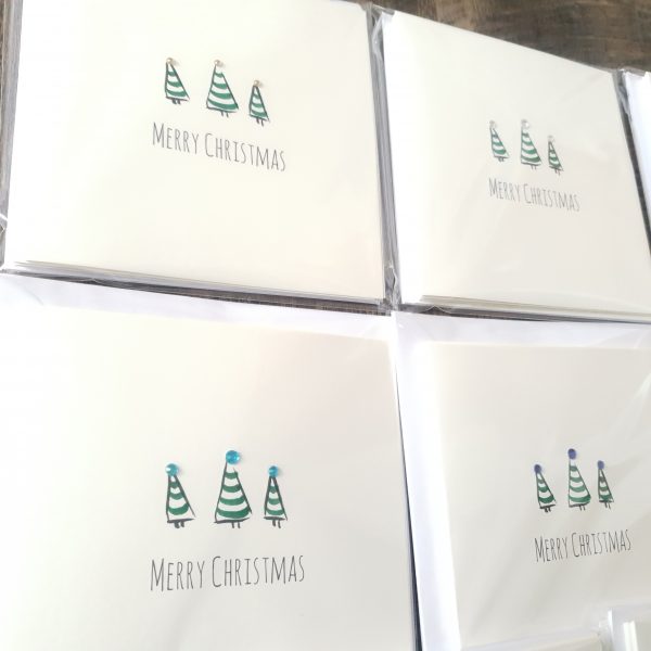 Christmas Tree embellished hand finished Greetings cards (5 Pack) - Image 7