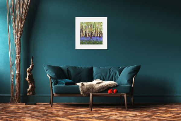 Bluebell Carpet Original Painting 12x12" - Image 4
