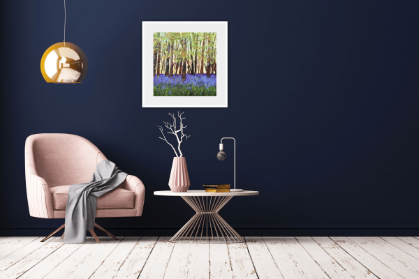Bluebell Carpet Original Painting 12x12" - Image 3