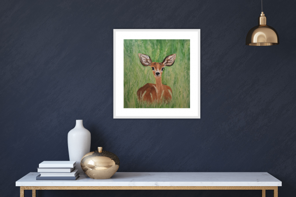 Jasmina the Kudu Original Painting 12x12" - Image 3