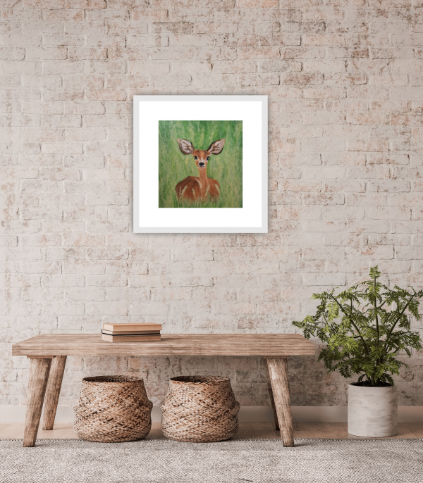 Jasmina the Kudu Original Painting 12x12" - Image 6