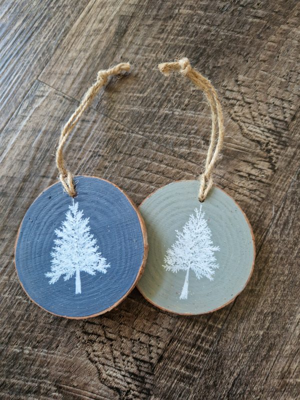 Painted Hanging Log Decorations