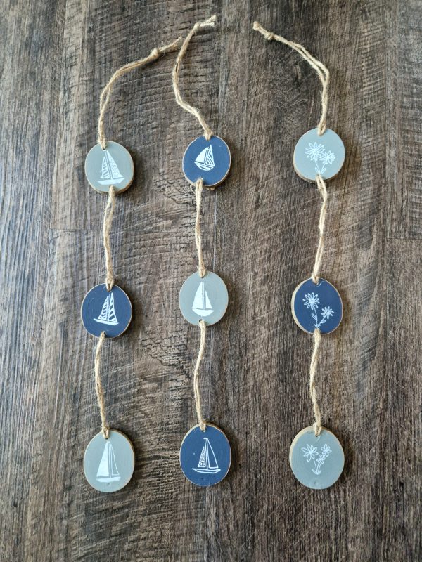 Painted Hanging Log Decorations
