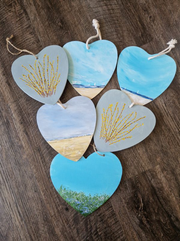 Hand Painted Wooden Hearts