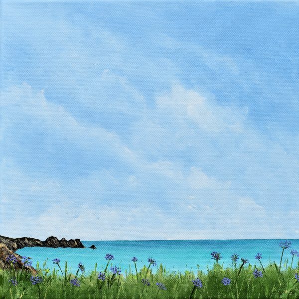 A View from Porthcurnow Original Painting 12x12 Inch - Image 2