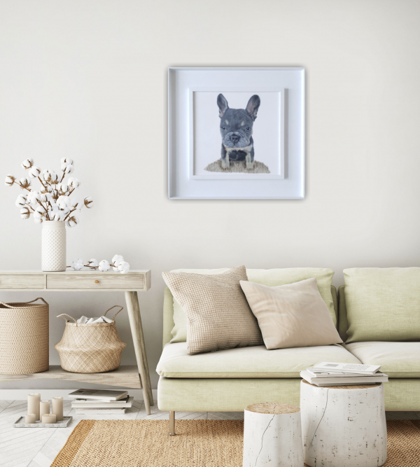 Lulu the Frenchie Original Painting 12x12 Inch - Image 3