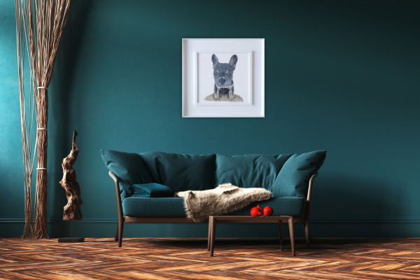 Lulu the Frenchie Original Painting 12x12 Inch - Image 2