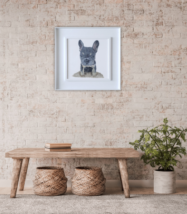 Lulu the Frenchie Original Painting 12x12 Inch - Image 4
