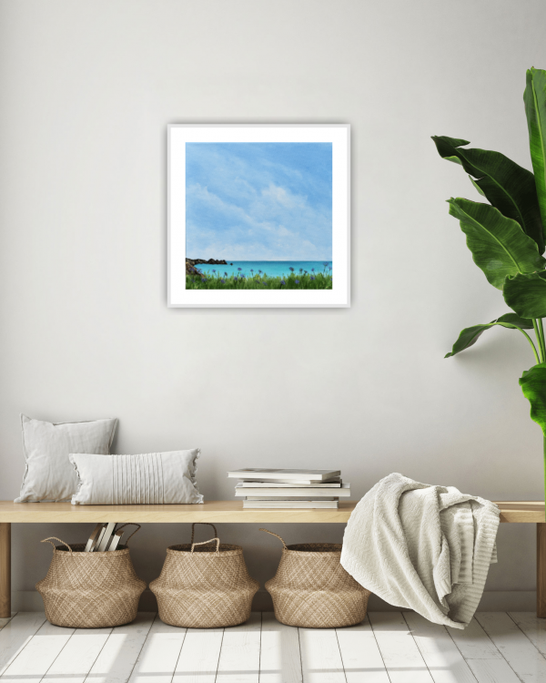 A View from Porthcurnow Original Painting 12x12 Inch - Image 6