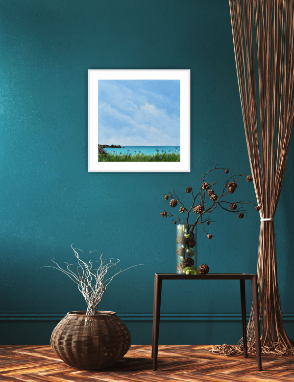 A View from Porthcurnow Original Painting 12x12 Inch - Image 5