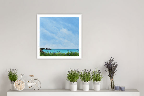 A View from Porthcurnow Original Painting 12x12 Inch - Image 4