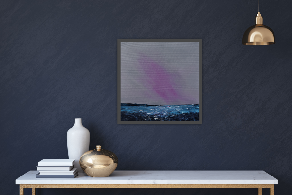 Muted Rockpools Original Painting 12x12 Inch - Image 2