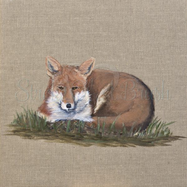 Felix the Fox Original Painting 8x8 Inch - Image 6