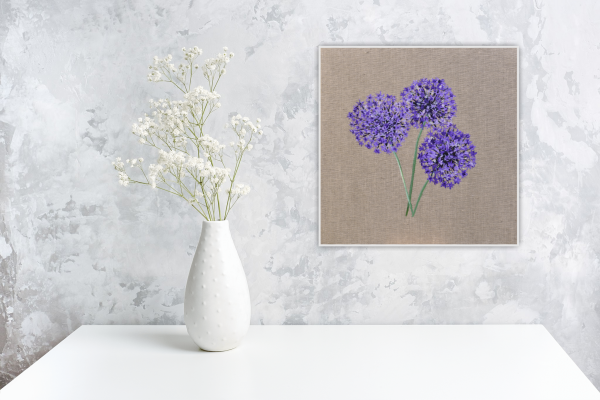 Alliums Original Painting 8x8 Inch