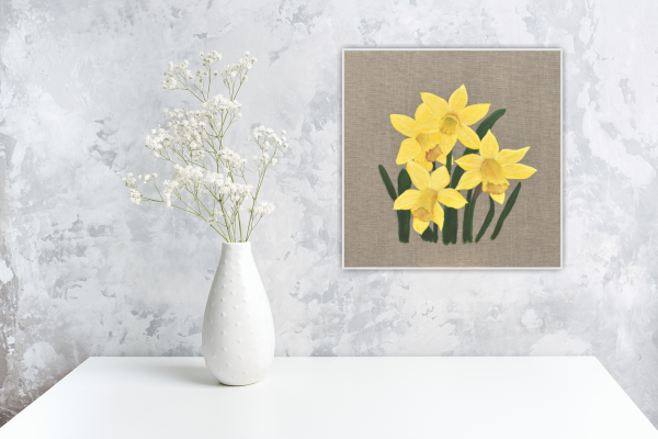Daffodils Original Painting 8x8 Inch