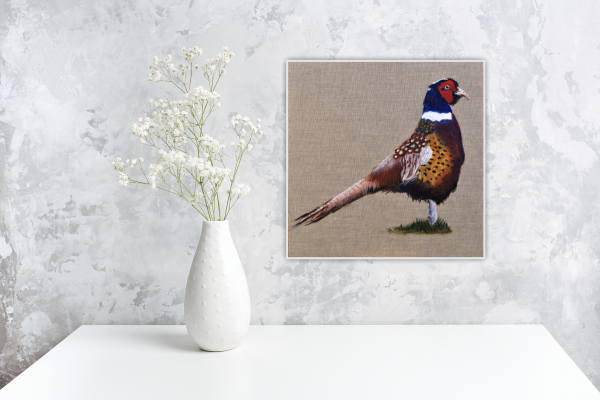 Pedro the Pheasant Original Painting 8x8 Inch