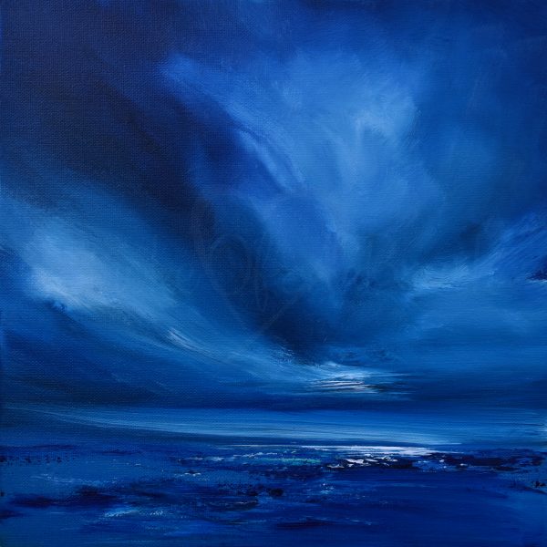 Distant Twilight Original Painting 12x12 Inch - Image 2