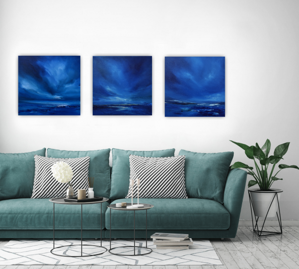 Distant Twilight Original Painting 12x12 Inch - Image 8