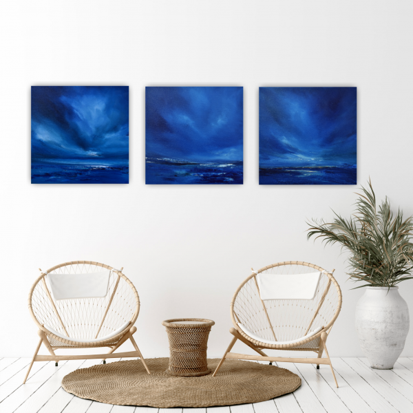 Distant Twilight Original Painting 12x12 Inch - Image 6