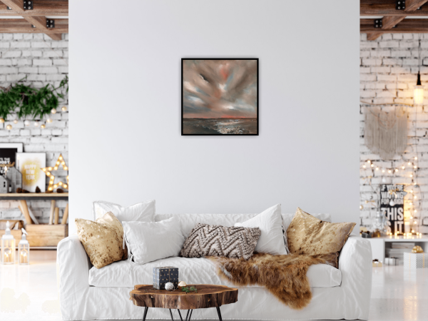 Sunset Walks Original Painting 12x12 Inch - Image 7