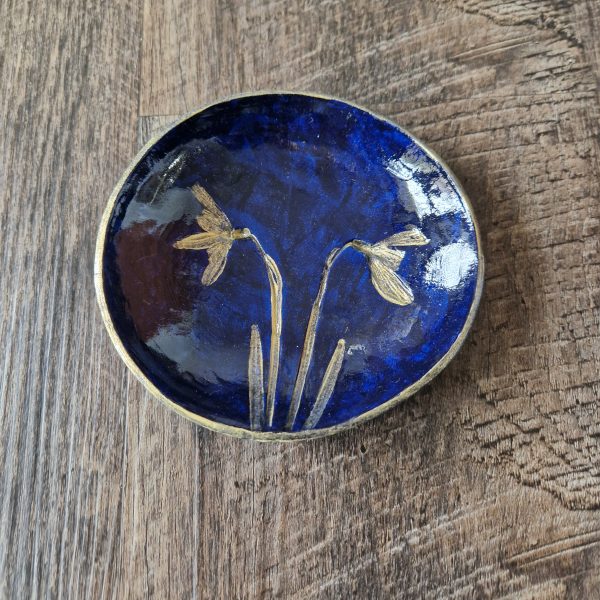 Handmade clay trinket dishes with gold trim (Large) - Image 2